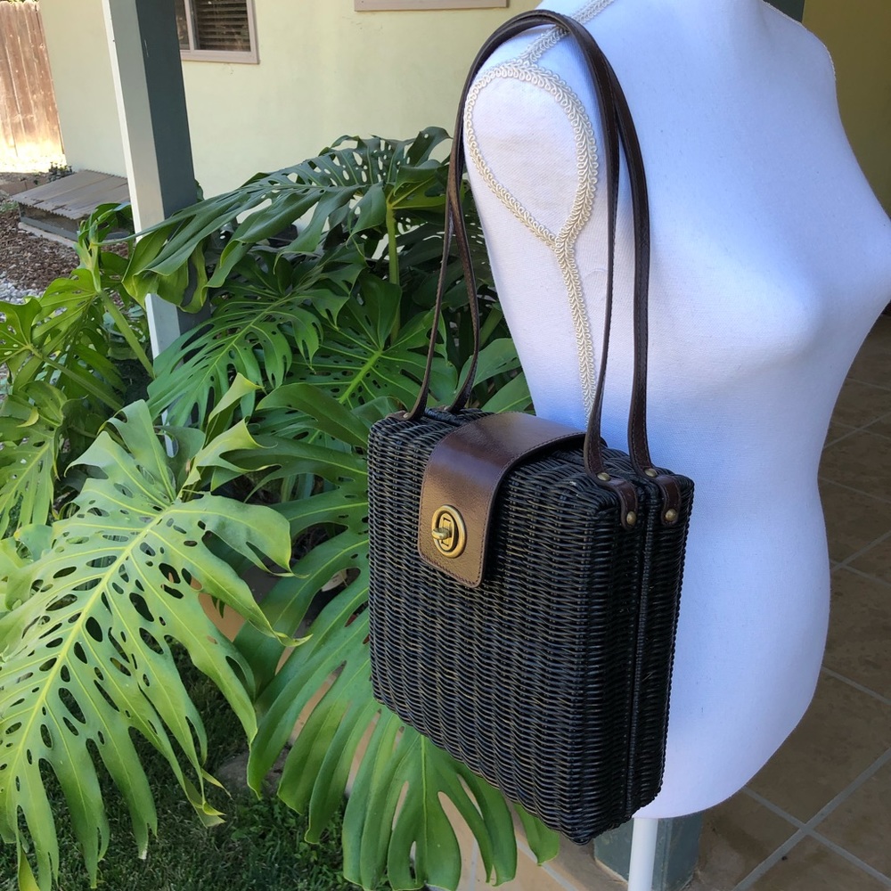 HOBO International Rattan Shoulder Bag - Black - Picture 3 of 14